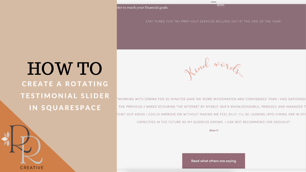 How to create a rotating testimonial slider in squarespace